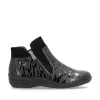Remonte Ladies Black Patent/Leather Twin-Zip Ankle Boot R7677-03
