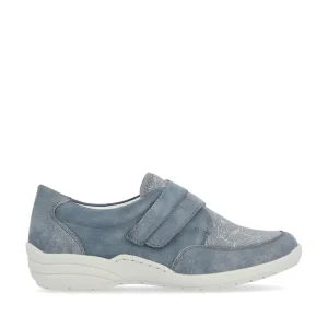 Remonte Ladies Blue Combination Soft Stretch Velcro Shoe R7600-13