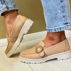 Remonte Ladies Light Tan Leather Lightweight Loafer Shoe D1H00-20