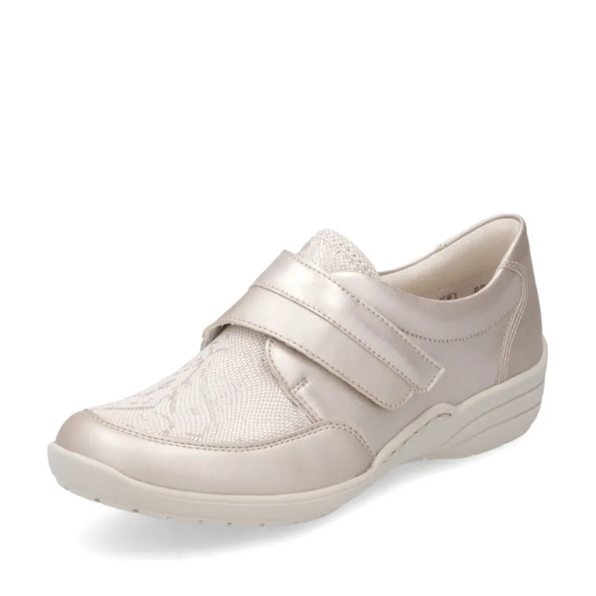 remonte_ladies_pearlbeige_0.webp Remonte Ladies Pearl/Beige Stretch-Fit Velcro Shoe R7600-92
