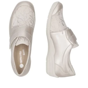 Remonte Ladies Pearl/Beige Stretch-Fit Velcro Shoe R7600-92