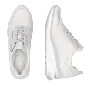 Remonte Ladies Silver/Ice/White Laced/Zip Wedge Trainer D2401-93