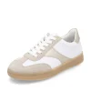 Remonte Ladies White/Gold Suede/Leather Laced Trainer D2C01-81