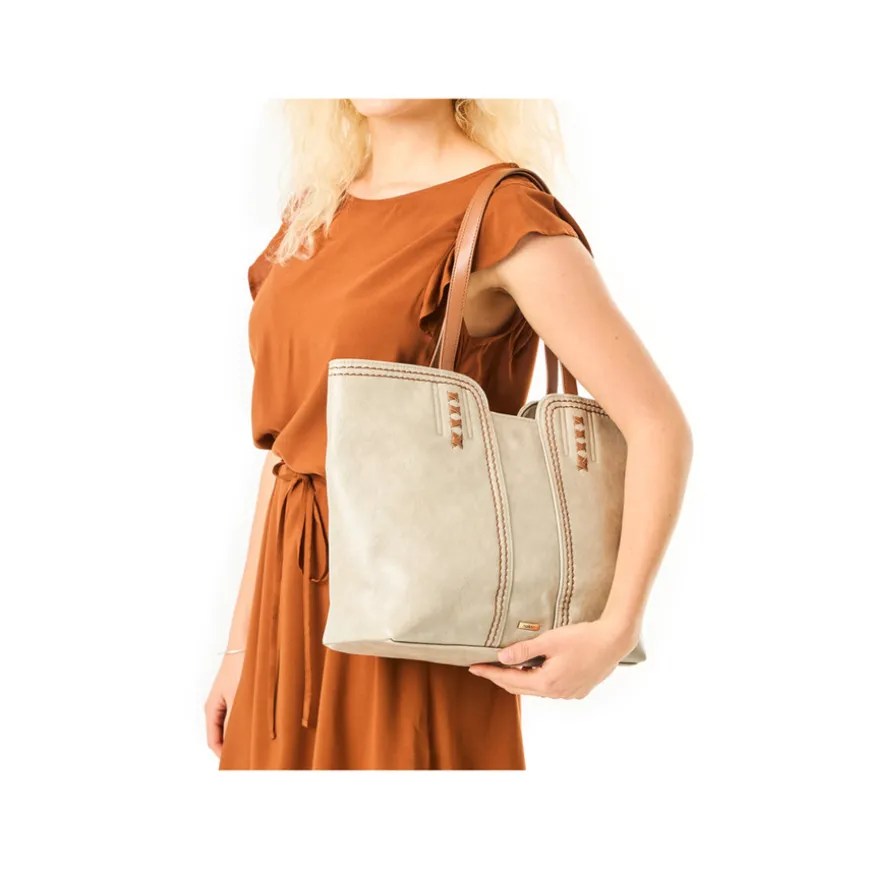 rieker_ladies_beige_combi_0.webp Rieker Ladies Beige Combination Shoulder Handbag H1611-60