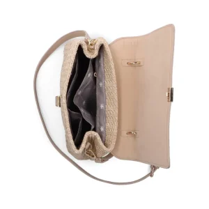 Rieker Ladies Beige Combination Weave Pattern Handbag H1606-60