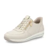 Rieker Ladies Beige Lightweight Bungee Lace/Zip Trainer N1156-60