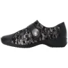 Rieker Ladies Black Combination Flat Velcro Shoe L3870-01