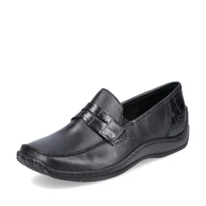 Rieker Ladies Black Flat Slip-On Shoe L1752-00