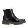 Rieker Ladies Black Patent Warm-Lined Gum Sole Ankle Boot 78250-00