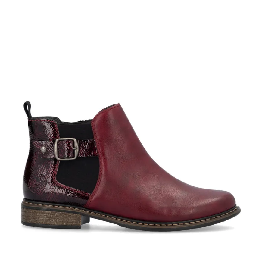 rieker_ladies_burgundy_le_0.webp Rieker Ladies Burgundy Leather/Patent Chelsea Boot Z4965-35