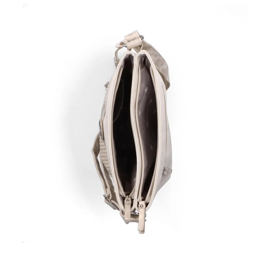 rieker_ladies_creambeiges_1.webp Rieker Ladies Cream/Beige/Silver Combination Handbag H1346-92