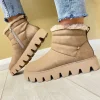 Rieker Ladies Evolution Beige Fleece-Lined Ankle Boot W2070-20