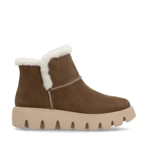 Rieker Ladies Evolution Brown Suede Warm-Lined Ankle Boot W2071-20