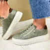 Rieker Ladies Green Lightweight Bungee Lace/Zip Trainer M1952-52