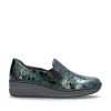 Rieker Ladies Green Multi Patent Low Wedge Shoe 48752-92