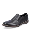 Rieker Mens Black Leather Slip-On Shoe 13551-00
