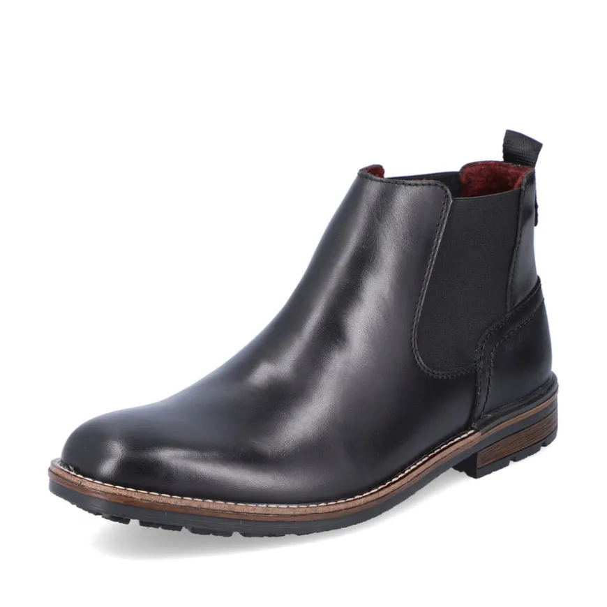 rieker_mens_black_leather_0-3.webp Rieker Mens Black Leather Pull-On Ankle Boot B1360-00