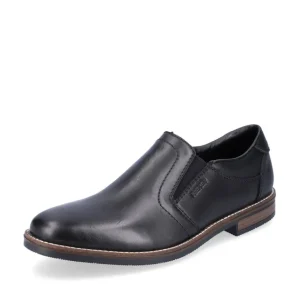 Rieker Mens Black Leather Slip-On Shoe 13551-00