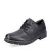 Rieker Mens Black Soft Leather Laced Shoe F4611-00