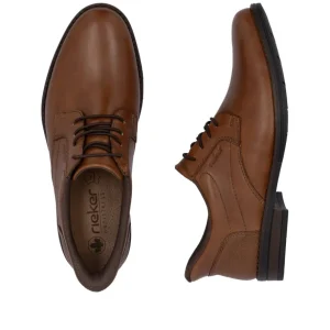 Rieker Mens Brown Leather Bungee Laced Slip-On Shoe 10353-24