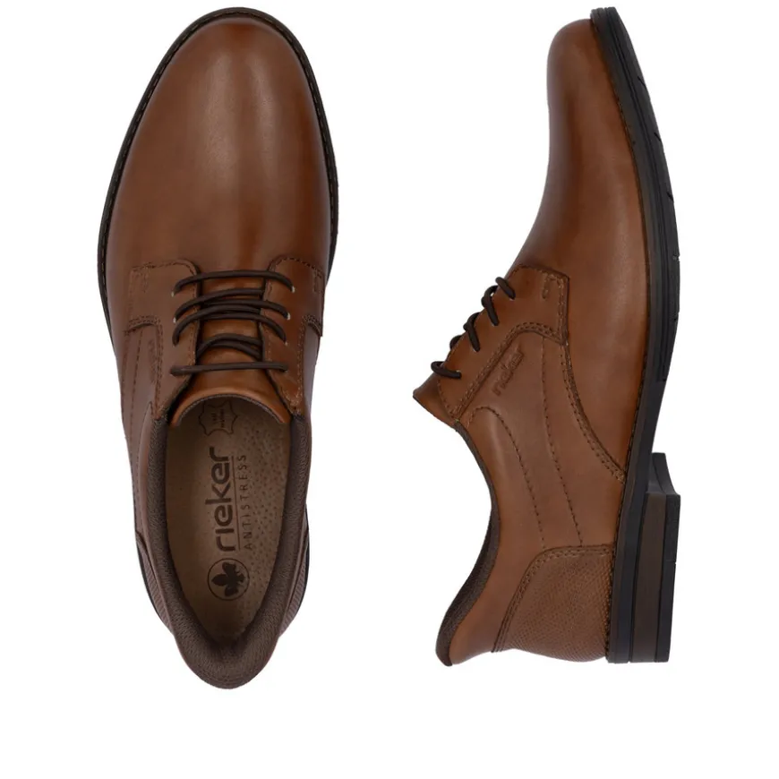 rieker_mens_brown_leather_1.webp Rieker Mens Brown Leather Bungee Laced Slip-On Shoe 10353-24
