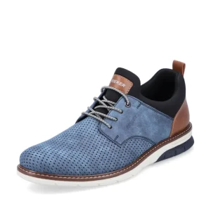 Rieker Mens Navy Combination Casual Slip-On Shoe 14450-14