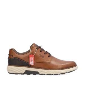 Rieker Mens Tan Combination Laced Casual Shoe B3313-24