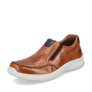 Rieker Mens Tan Leather Casual Slip-On Shoe 14365-24