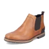 Rieker Mens Tan Leather Inside-Zip Ankle Boot 13751-24