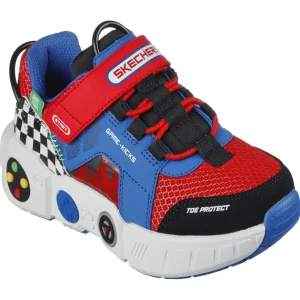 Skechers Kids GAME KICKS Blue/Multi Velcro Trainer 402260L/BLMT