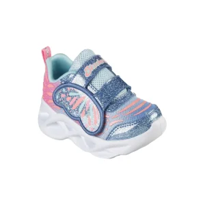 Skechers Kids Lights Velcro Trainer Blue/Turquoise 302754N/BLTQ