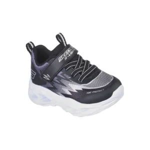 Skechers Kids Lights Velcro Trainer Black/Grey 400600N/BKGY