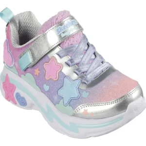 Skechers Kids Snuggle Collection Silver/Multi Velcro Trainer 302216L/SMLT