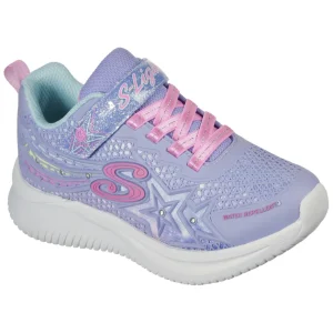 Skechers Kids Tuff Tech Lavender/Pink Lights Velcro Trainer 302323L/LVPK