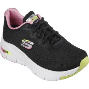 Skechers Ladies ARCH-FIT Black/Multi Laced Trainer 149722/BKMT