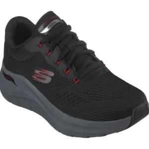 Skechers Mens Black/Red Arch-Fit Laced Trainer 232700/BKRD