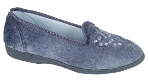 Sleepers Ladies Memory Foam Blueberry Slippers