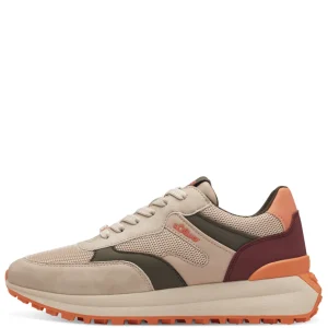 S.Oliver Ladies Beige/Multi Combination Laced Trainer 23660-43 410