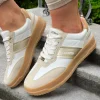 S.Oliver Ladies Cream Combination Gum Sole Trainer