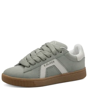 S.Oliver Ladies Pistachio Combination Laced Gum Sole Trainer 23633-44 728