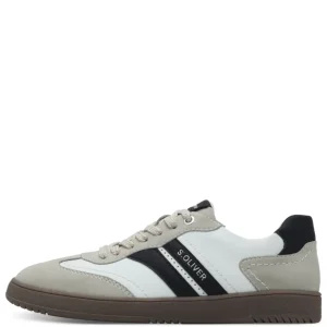 S.Oliver Ladies White Combination Gum Sole Laced Trainer 23652-44 110