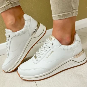 S.Oliver Ladies White Laced Wedge Trainer 23613-43 100