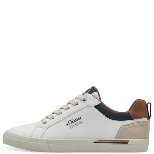 S.Oliver Mens White Combination Laced Trainer 13642-43 100