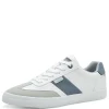 S.Oliver Mens White/Blue Combination Laced Trainer 13609-44 183
