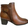 Susst Ladies Tan Combination Block Heel Ankle Boot SOPHIA23