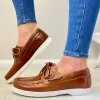 Susst Ladies Tan Leather Boat Shoe GABY
