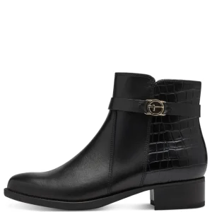 Tamaris Black Leather Ankle Boot 25047-41 001