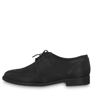 Tamaris Black Leather Laced Shoe 23201-23 001