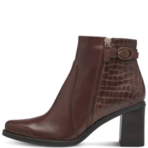 Tamaris Brandy Leather Combination Block Heel Ankle Boot 25335-41 306
