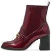 Tamaris Burgundy Patent Block Heel Ankle Boot 25320-43 537